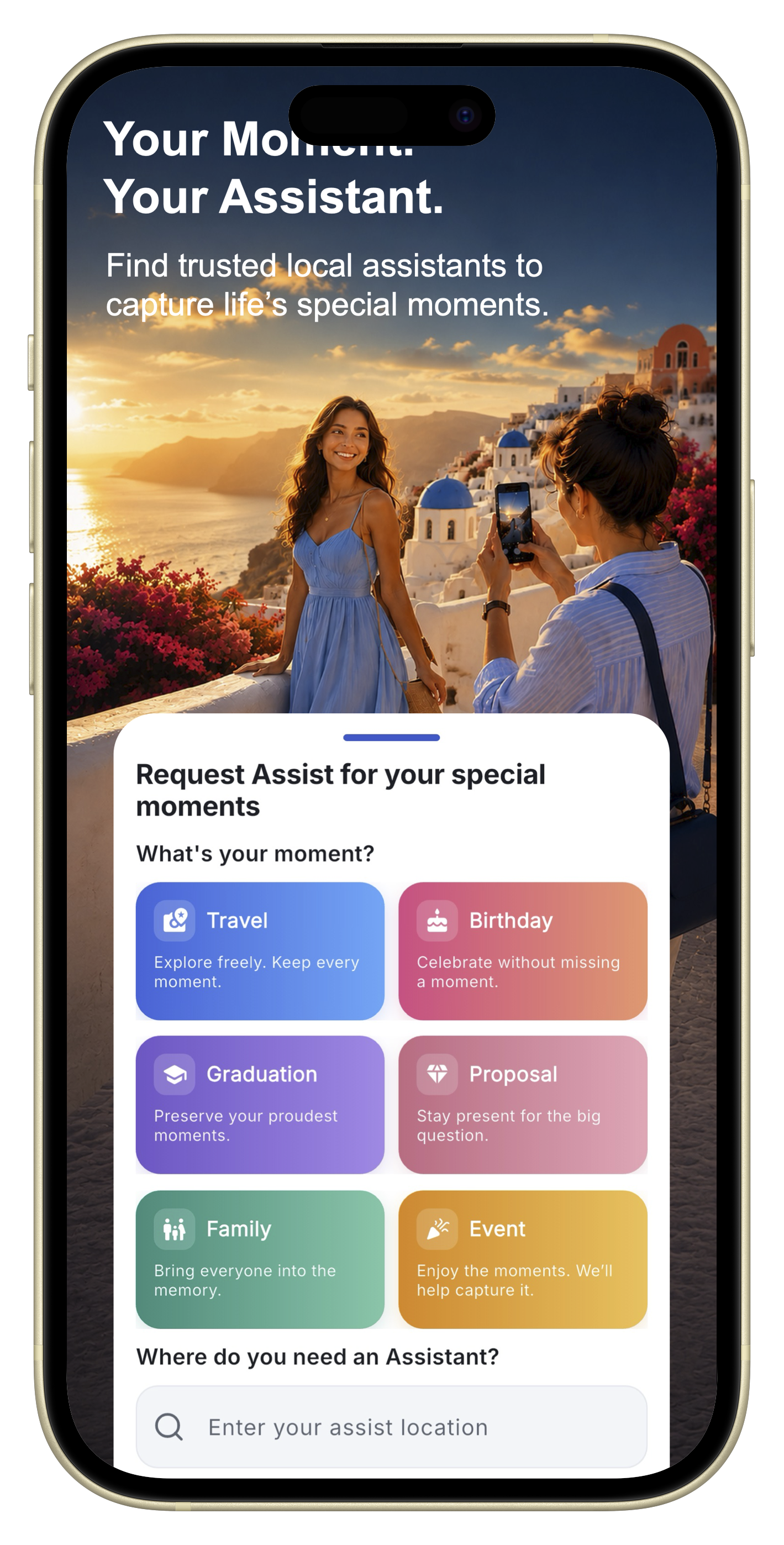 MomentAssist Customer App preview